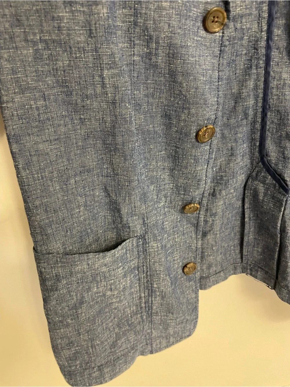 Banana Republic Blue Textured cotton linen chore Jacket blazer